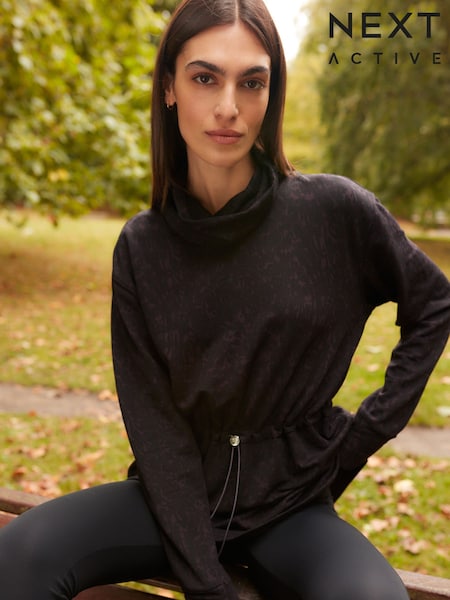 Aubergine Purple Active Cowl Neck Sweat Top (E14238) | £30