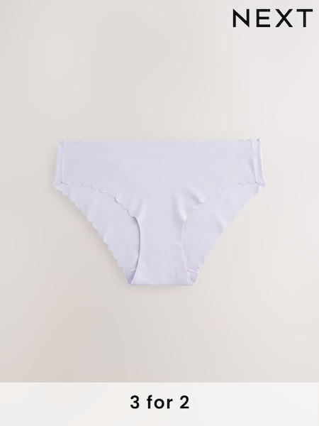 Lilac Purple Brazilian No VPL Scallop Edge Knickers (E14352) | £8