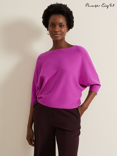 Phase Eight Purple Cristine Knit Jumper (E14414) | £49