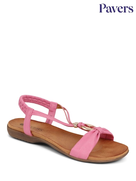 Pavers Pink Flat Strappy Sandals (E14467) | £30