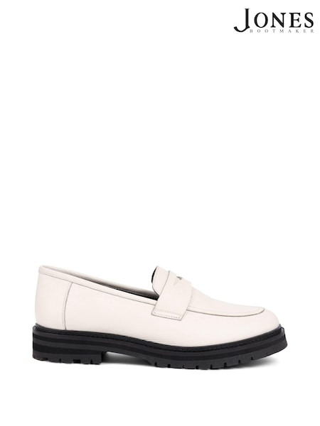 Jones Bootmaker White Dara2 Leather Loafers (E14468) | £89