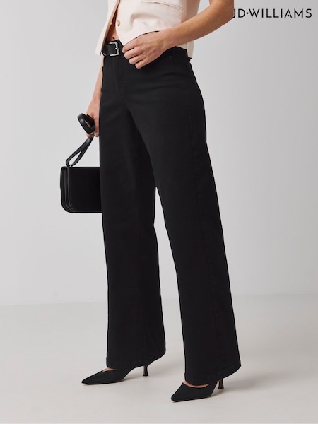 JD Williams Jet Black 24/7 Wide Leg Jeans (E14784) | £26
