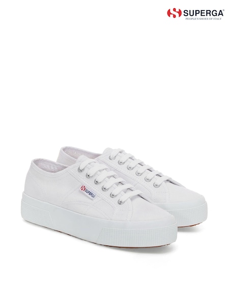 Superga 2740 Platform White Trainers (E14800) | £69