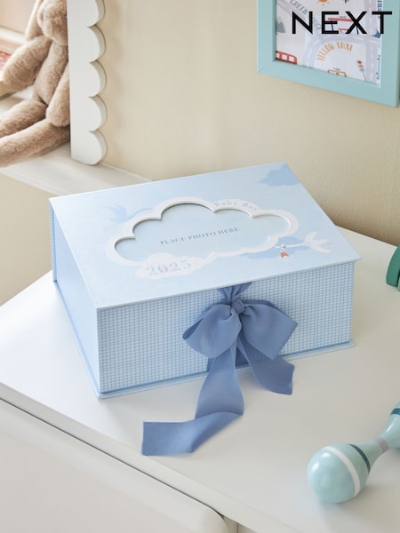 Blue Baby Boy Born in 2025 Keepsake Box (E14959) | £10