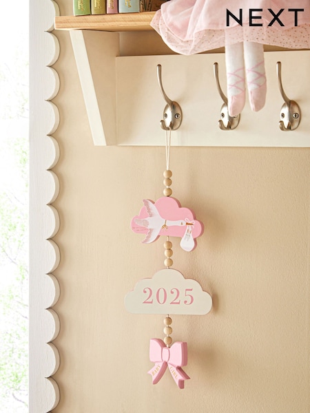 Pink Baby Girl Born in 2025 Hanging Decoration (E14970) | £6