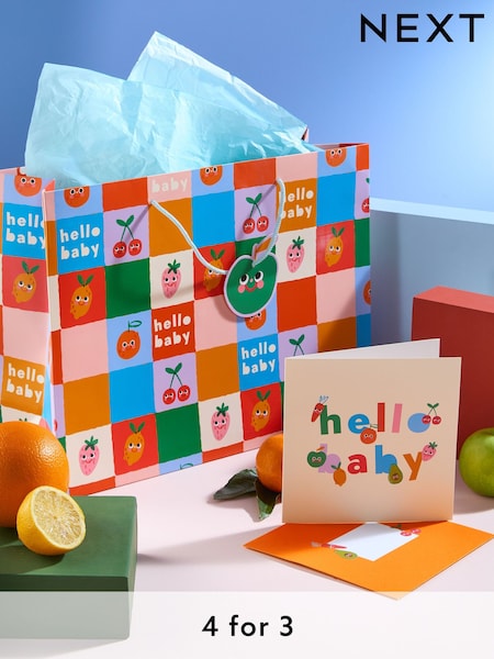 Bright Fruits Baby Gift Bag and Card Set (E14984) | £4