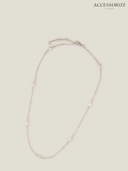 Accessorize Silver Sterling Star Station Necklace (E15188) | £16