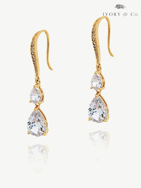 Ivory & Co Gold Plated Detroit Crystal Earrings (E15543) | £45