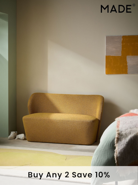 MADE.COM Ochre Yellow Pax Boucle Topeka Small 2 Seater Sofa (E15883) | £450