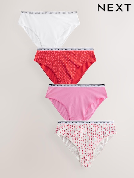Valentines High Rise High Leg Logo Knickers 4 Pack (E15970) | £19