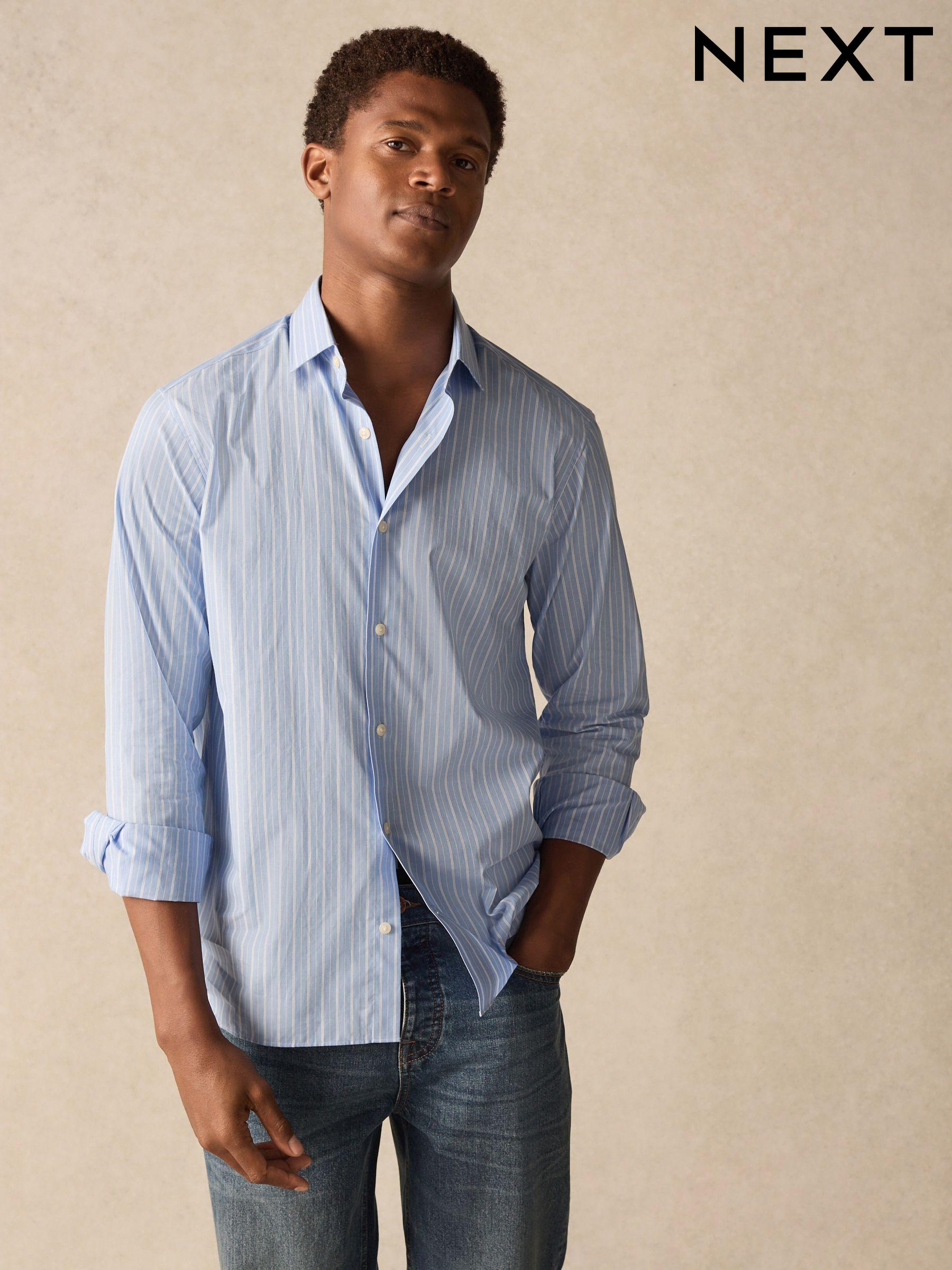 Men s Striped Formal Shirts Striped Smart Shirts Next