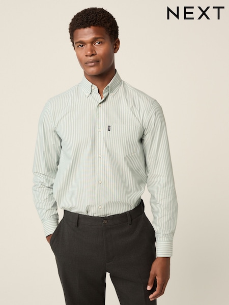 Seafoam Green Regular Fit Easy Iron Button Down Oxford Shirt (E16074) | £25