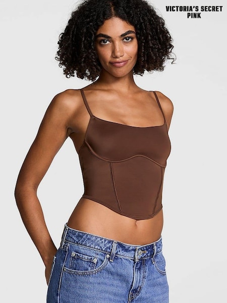 Victoria's Secret PINK Ganache Nude Soft Stretch Corset Top (E16299) | £25