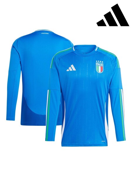 adidas Blue Italy Home  Long Sleeve Shirt 2024 (E16632) | £85