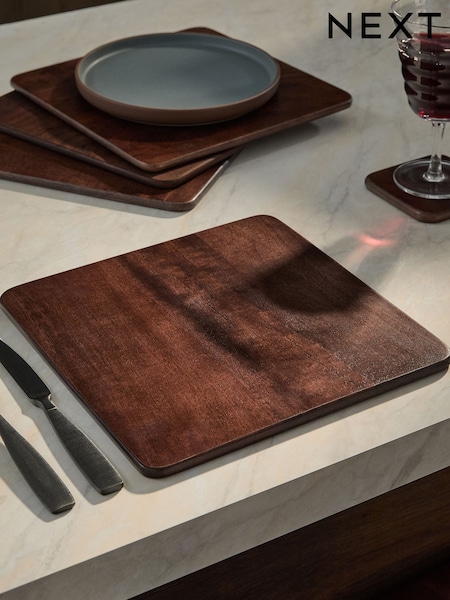 Set of 4 Natural Bronx Wooden Placemats (E17118) | £28