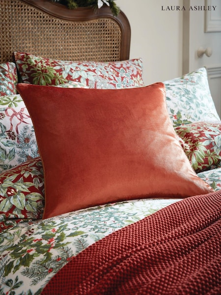 Laura Ashley Terracotta Square Nigella Cushion (E17188) | £45