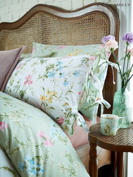 Laura Ashley Set of 2 Multi 100% Cotton Poppy Meadow Pillowcases (E17189) | £20