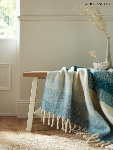 Laura Ashley Newport Blue Ortonby Throw (E17209) | £36