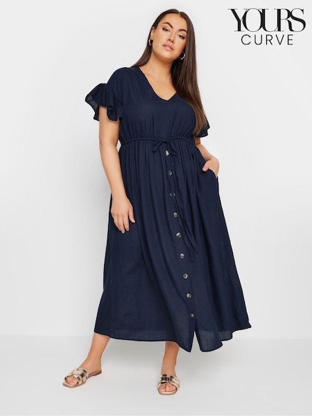 Yours Curve Blue Boho Maxi Dress (E17271) | £37