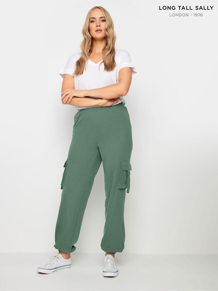 Long Tall Sally Green Charcoal Cargo Joggers (E17341) | £29
