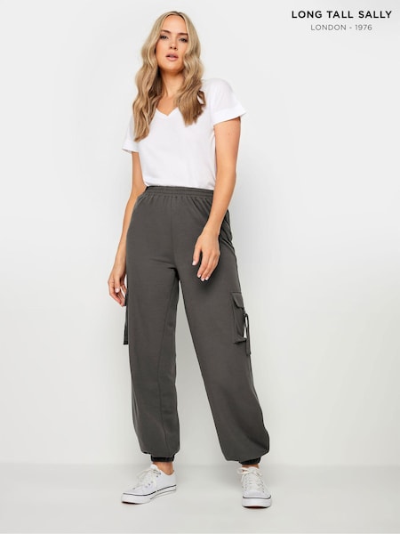 Long Tall Sally Grey Charcoal Cargo Joggers (E17355) | £29