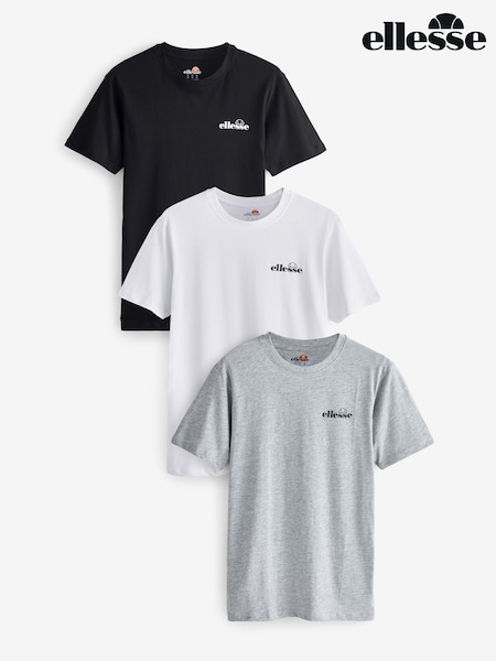 Ellesse Azzini Black 100% Cotton T-Shirts 3 Pack (E17408) | £30