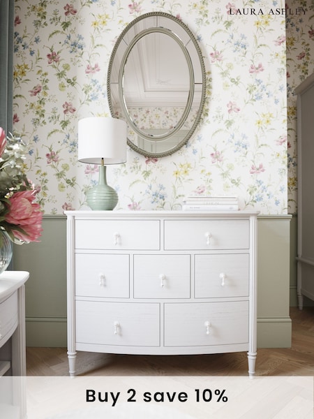 Laura Ashley White Washed Oak Bramford Chest of 7 Drawer Drawers (E17513) | £845