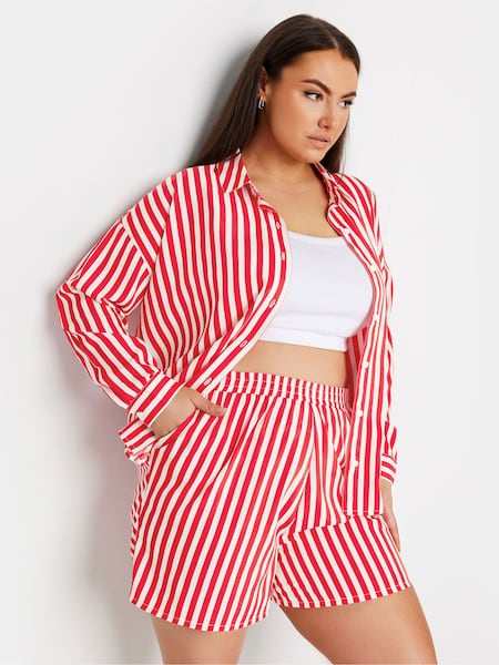 Yours Curve Red Stripe Co-Ord Shirt (E17586) | £27