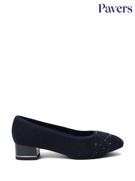 Pavers Blue Wide Fit Slip-On Court Shoes (E17871) | £35