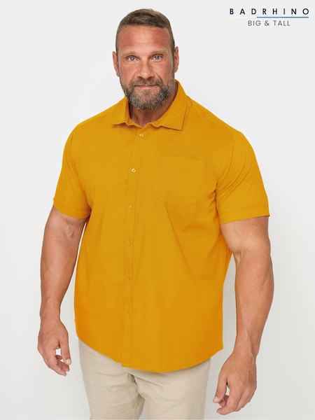 BadRhino Big & Tall Yellow Lycra Short Sleeve Shirt (E18049) | £32