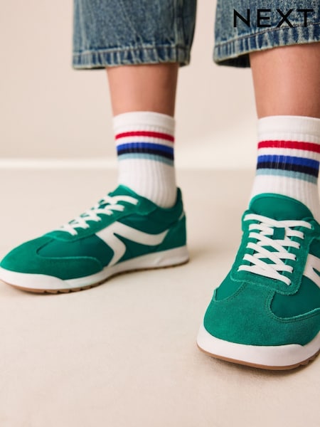 Green Elastic Lace Trainers (E18069) | £24 - £31