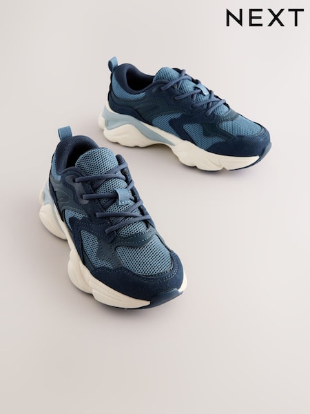 Blue Standard Fit (F) Mesh Lace Trainers (E18075) | £25 - £32