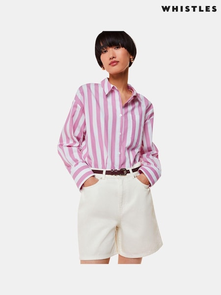Whistles White 100% Cotton Authentic Denim Shorts (E18086) | £69