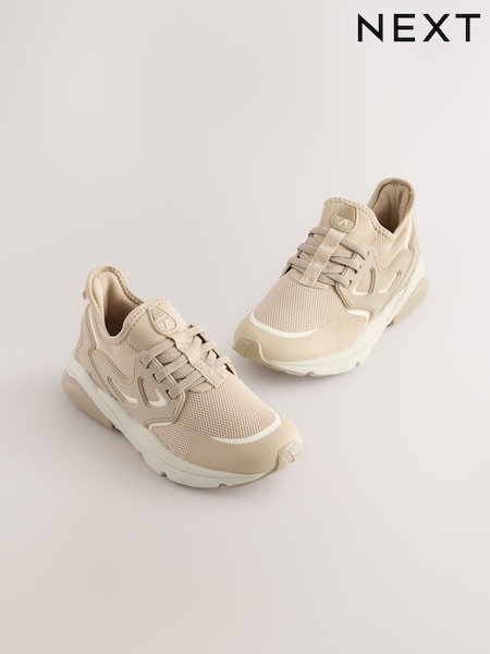 Neutral Elastic Lace Trainers (E18157) | £24 - £33
