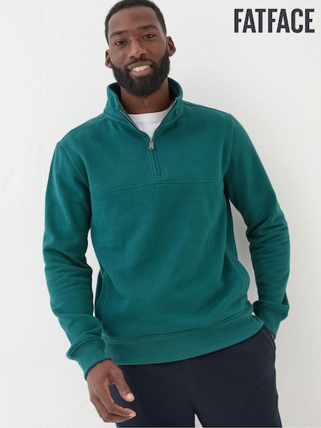FatFace Brooke Dark Teal Half Neck Sweatshirt (E18512) | £49.50