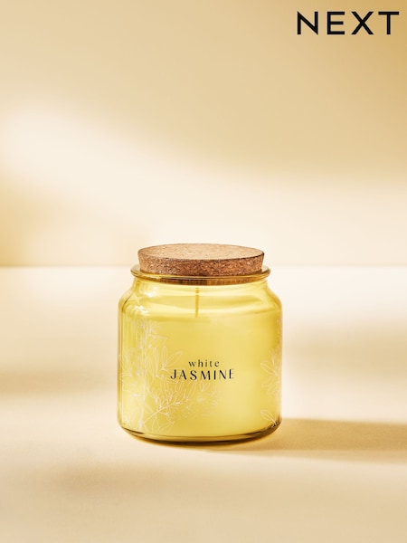 Yellow White Jasmine Jar Candle (E18575) | £8