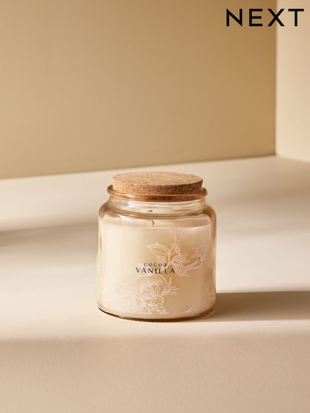 Natural Vanilla and Cocoa Bean Jar Candle (E18586) | £8