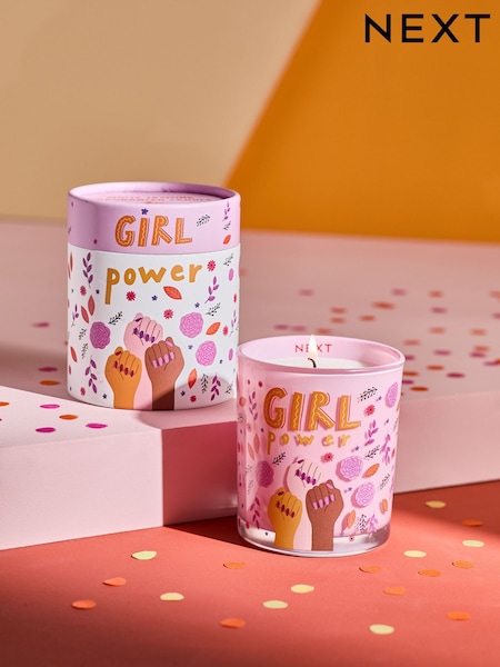 Pink Girl Power White Jasmine Scented Candle (E18587) | £8