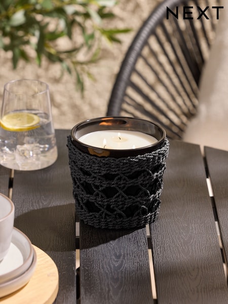 Black Outdoor Bergamot and Amber Citronella Scented Candle (E18612) | £20