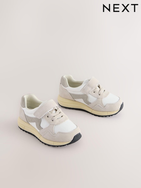 Grey Touch Fastening Elastic Lace Retro Trainers (E18690) | £23 - £25