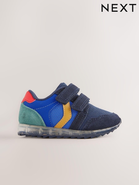 Navy Blue Light-Up Double Strap Trainers (E18691) | £25 - £27