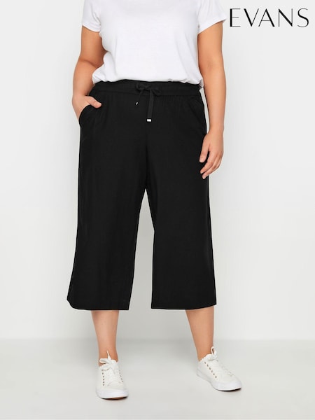 Evans Linen Blend Cropped Trousers (E18744) | £36