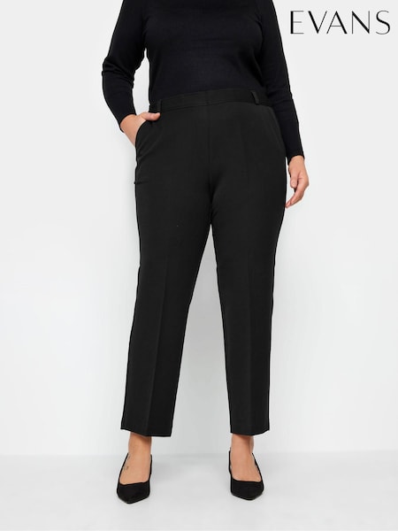 Evans Elasticated Straight Leg Black Trousers (E18777) | £42