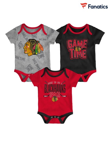 Fanatics Newborn Red NHL Chicago Blackhawks 100% Cotton Creeper Set (E18853) | £26