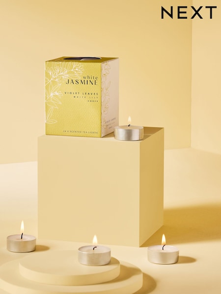 Yellow White Jasmine 24 Pack Tealights Candle (E18901) | £5
