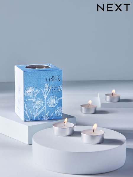 Blue Pure Linen 24 Pack Tealights Candle (E18902) | £5