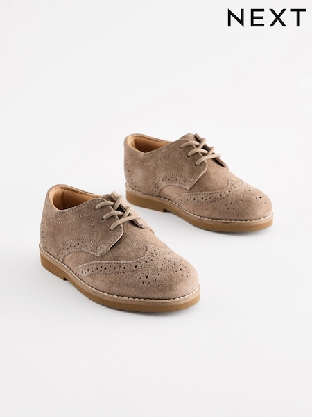Neutral Standard Fit (F) Smart Leather Brogue Shoes (E18921) | £28 - £30