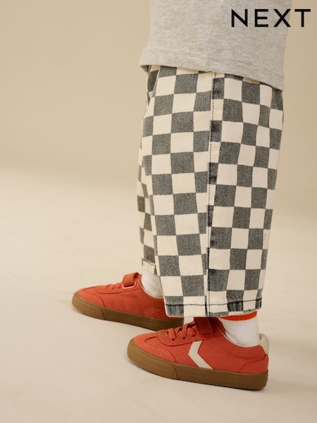 Red Standard Fit (F) Touch Fastening Elastic Lace Trainers (E18988) | £16 - £19