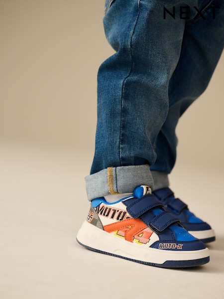 Blue Racing Standard Fit (F) Touch Fastening Two Strap Trainers (E18990) | £20 - £22