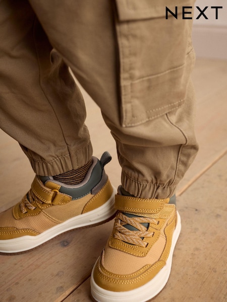 Honey Elastic Lace Touch Fastening High Top Trainers (E19020) | £22 - £26